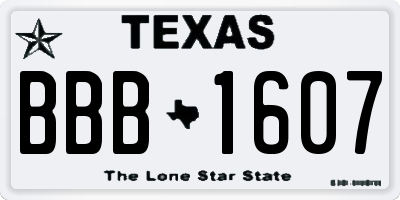 TX license plate BBB1607