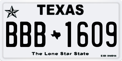 TX license plate BBB1609