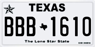 TX license plate BBB1610