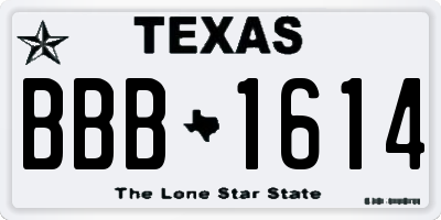 TX license plate BBB1614