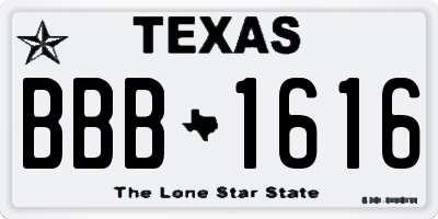 TX license plate BBB1616