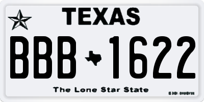 TX license plate BBB1622