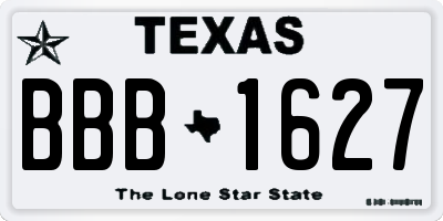 TX license plate BBB1627