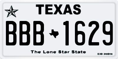 TX license plate BBB1629