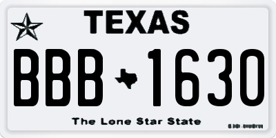 TX license plate BBB1630