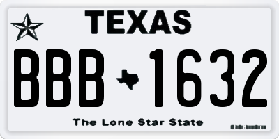 TX license plate BBB1632