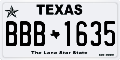 TX license plate BBB1635