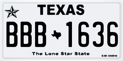 TX license plate BBB1636