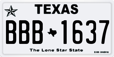 TX license plate BBB1637