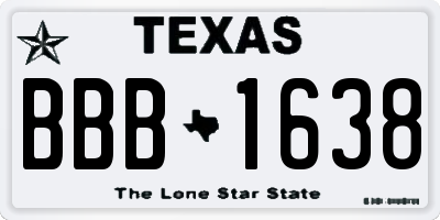 TX license plate BBB1638