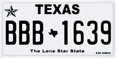 TX license plate BBB1639