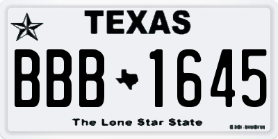 TX license plate BBB1645