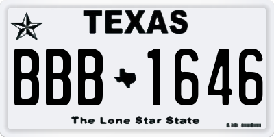 TX license plate BBB1646