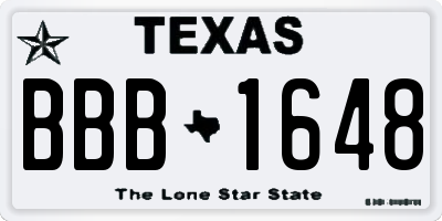 TX license plate BBB1648