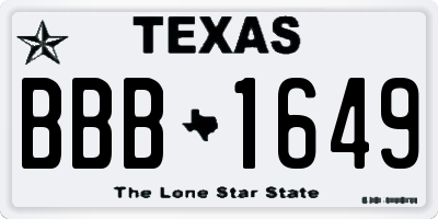 TX license plate BBB1649