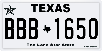 TX license plate BBB1650