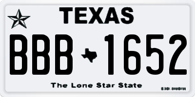 TX license plate BBB1652