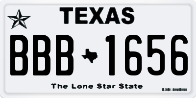 TX license plate BBB1656