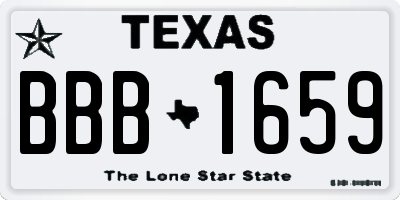 TX license plate BBB1659