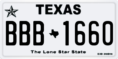 TX license plate BBB1660