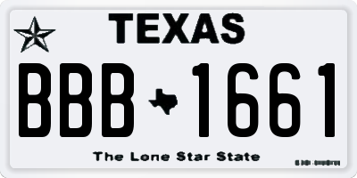 TX license plate BBB1661