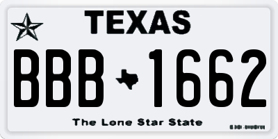 TX license plate BBB1662