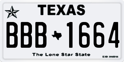 TX license plate BBB1664
