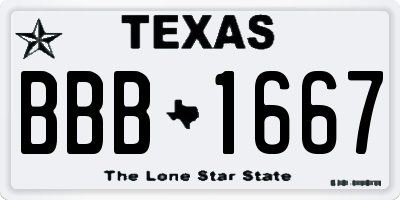 TX license plate BBB1667