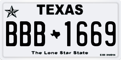 TX license plate BBB1669