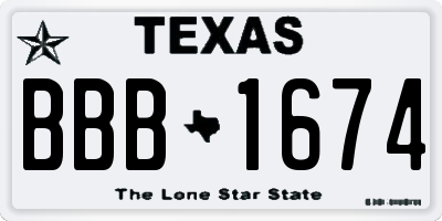 TX license plate BBB1674