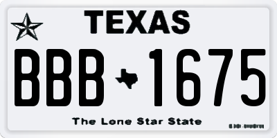 TX license plate BBB1675