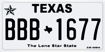 TX license plate BBB1677