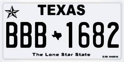 TX license plate BBB1682