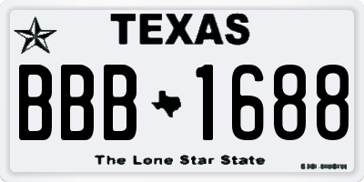 TX license plate BBB1688