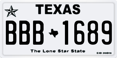 TX license plate BBB1689