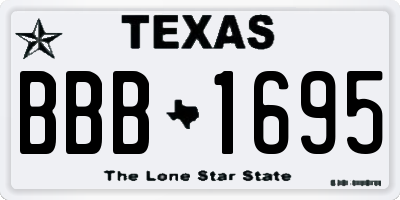 TX license plate BBB1695