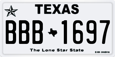 TX license plate BBB1697