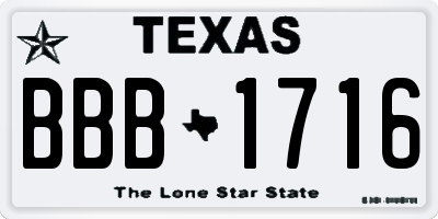 TX license plate BBB1716