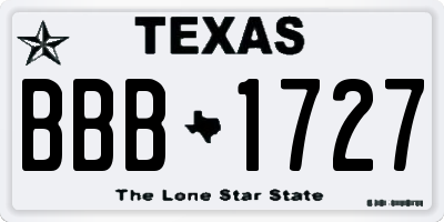 TX license plate BBB1727