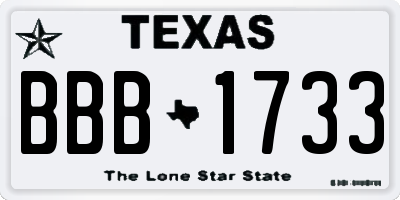 TX license plate BBB1733
