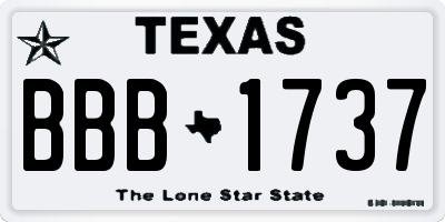 TX license plate BBB1737