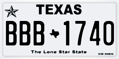 TX license plate BBB1740