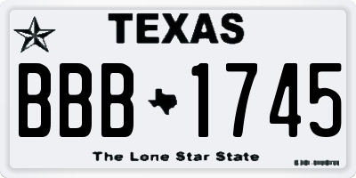 TX license plate BBB1745