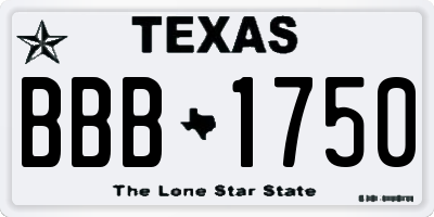 TX license plate BBB1750