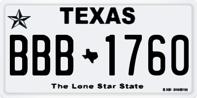 TX license plate BBB1760