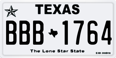 TX license plate BBB1764