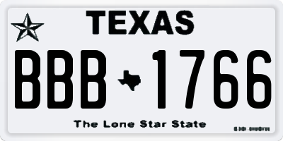 TX license plate BBB1766