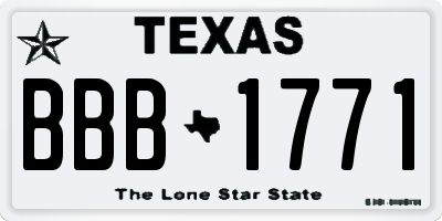 TX license plate BBB1771