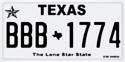 TX license plate BBB1774