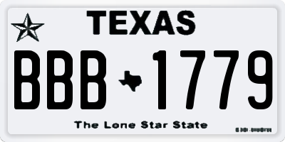 TX license plate BBB1779